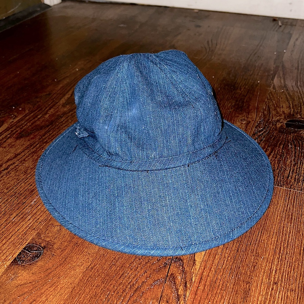 Vintage Blue Denim Bow Outdoor Casual Retro Hat Elastic Band One Size - Picture 3 of 7